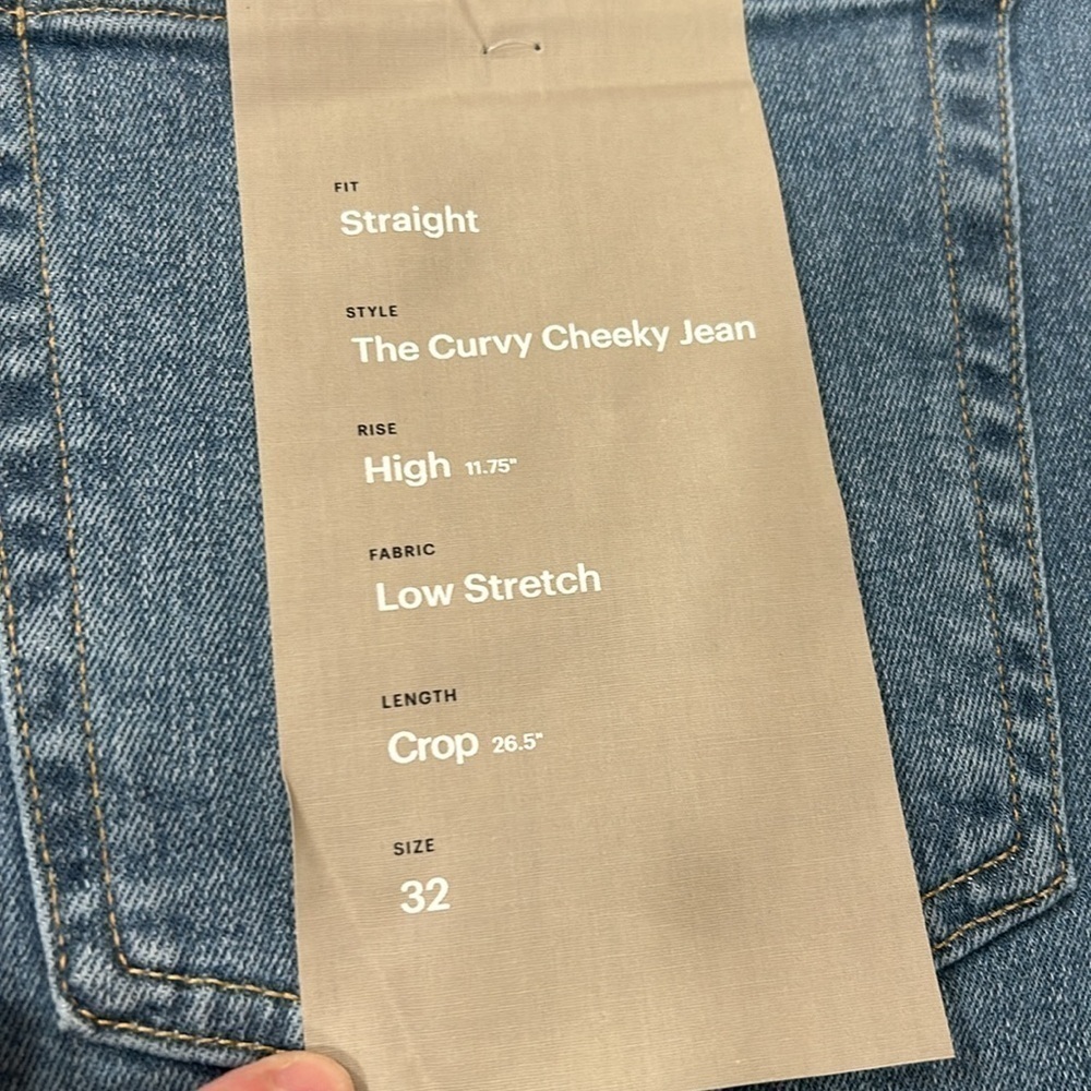 Everlane The Curvy‎ Cheeky Straight Leg Jean 32 Crop NWT - Picture 6 of 17